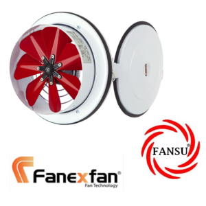 FANEX PKA-250 AK KAPAKSIZ FLANŞLI PENCERE-DUVAR AKSİYAL ASPİRATÖR