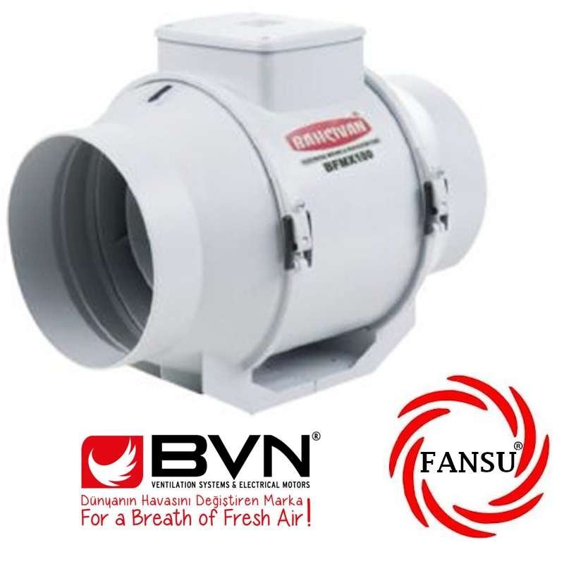 BVN BAHÇIVAN PLASTİK BMFX 150/2V YUVARLAK KANAL FANLARI KARMA AKIŞLI