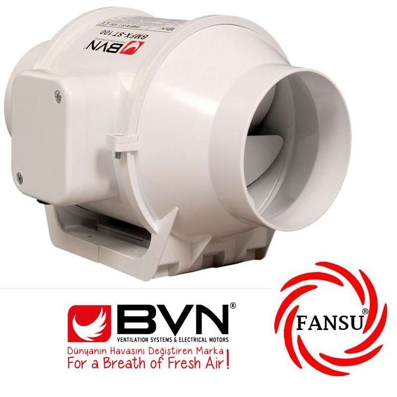 BVN BAHÇIVAN BMFX-ST 100/2V PLASTİK YUVARLAK KANAL FANLARI KARMA AKIŞLI