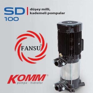 Star Pompa KOMM SD 100/9 T DÜŞEY MİLLİ, PASLANMAZ CEKETLİ KADEMELİ SANTRİFÜJ POMPA