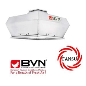 BVN BAHÇIVAN BRDV 355 M DİKEY ATIŞLI RADYAL ÇATI FANI MOTOR HAVA AKIMININ DIŞINDA