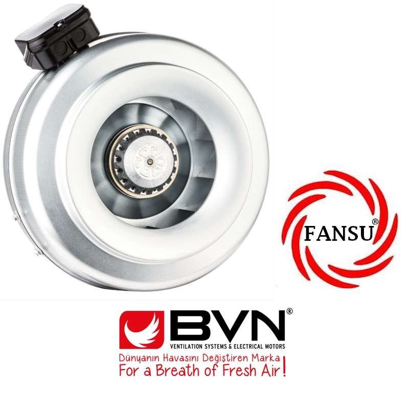 BVN BAHÇIVAN BDTX 160 YUVARLAK KANAL FANLARI GERİYE EĞİMLİ