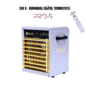 Evo5 PROs - 5 kw Kumandalı ve Dijital Endüstriyel Elektrikli Fanlı Isıtıcı