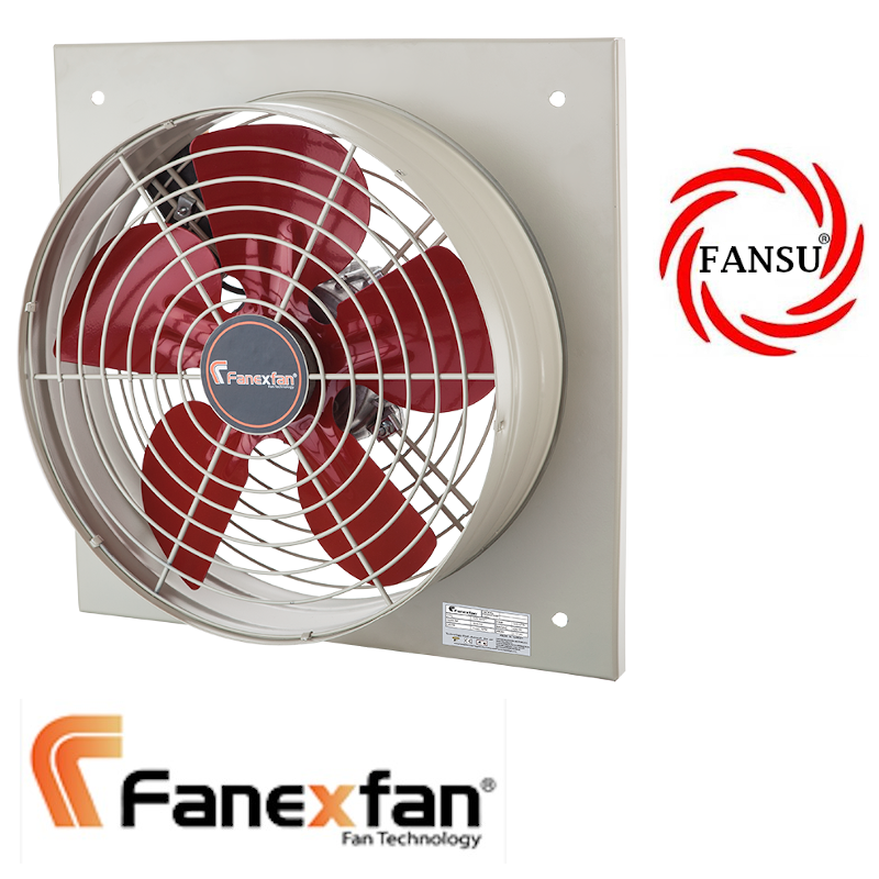 FANEX PSTK 400 KARE KASA METAL PERVANELİ AKSİYAL ASPİRATÖRLER (TRİFAZE)