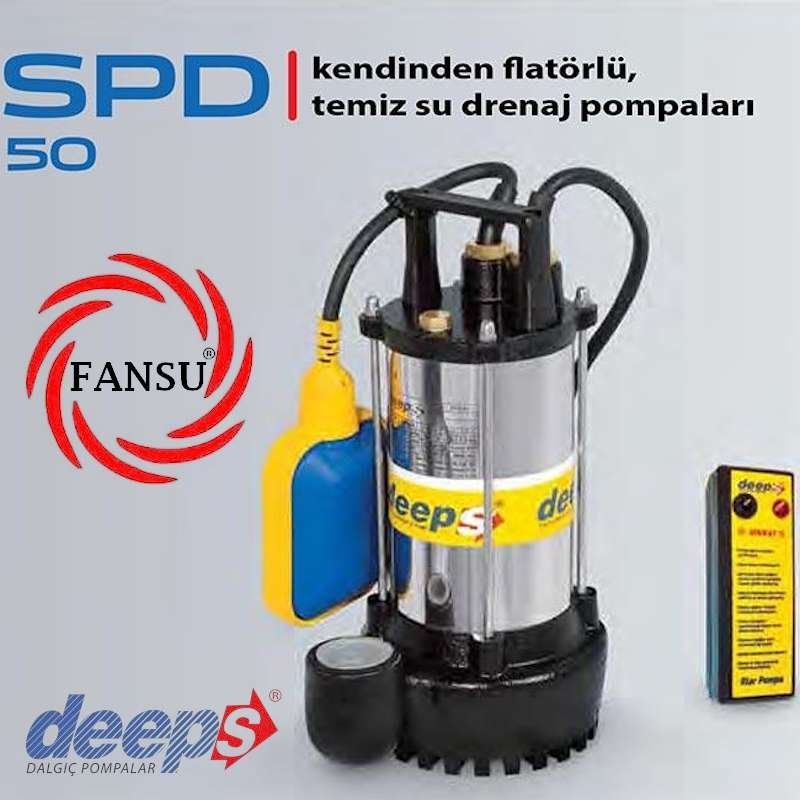 Star Pompa deeps SPD 50 M KENDİNDEN FLATÖRLÜ, TEMİZ SU DRENAJ DALGIÇ POMPA